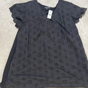 Lane Bryant Black Eyelet Top